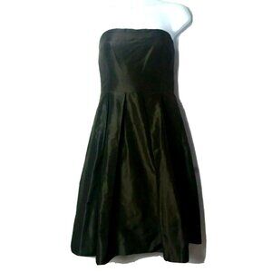 Elegant Brown Strapless Dress Women Sze 2 Silk Formal Bridesmaid Preppy Romantic